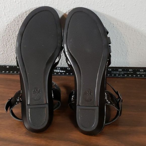SAS Strappy Patent Leather Wedge Heel Sandals Size 7N - Picture 5 of 7